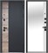 Дверь входная Luxor 2МДФ Дуб Вертикаль Зеркало Сатин Черный/Эмалит Белый (960 мм, Левая) 9665-960L