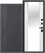 Дверь входная Флорида Зеркало Черный кварц / Эмалит Белый (860 мм, Левая) 9633-860L