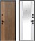 Дверь входная Luxor 2МДФ Рейка Зеркало Лесной Орех/Эмалит Белый (960 мм, Правая) 10390-960R