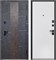 Дверь входная Luxor 2МДФ Стоун Рейки Торос Черный/Эмалит Белый (860 мм, Правая) 10388-860R