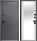 Дверь входная Luxor 2МДФ Вертикаль Зеркало Сатин Графит/Эмалит Белый (860 мм, Левая) 10386-860L
