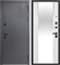 Дверь входная Тайга 9 см. 2МДФ Антик Серебро/Белый Эмалит Зеркало (860 мм, Правая) 10134-860R